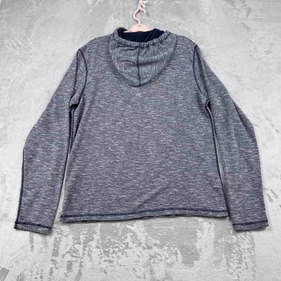 True Religion Hooded Henley Sweatshirt Men's XL Blue Long Sleeve Pullover Logo - Picture 9 of 13